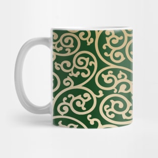 Art and craft Morris arabesque design on a green background Mug